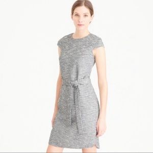 Jcrew Black and White Tweed Belted Dress
